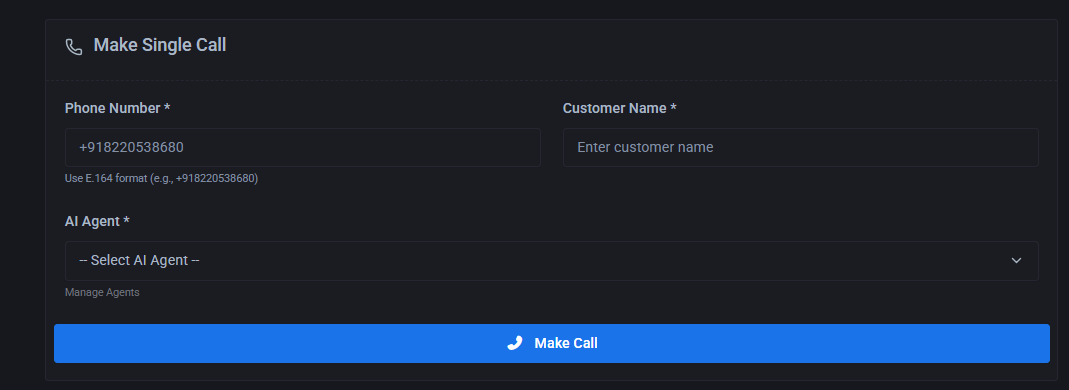 Single Call Interface