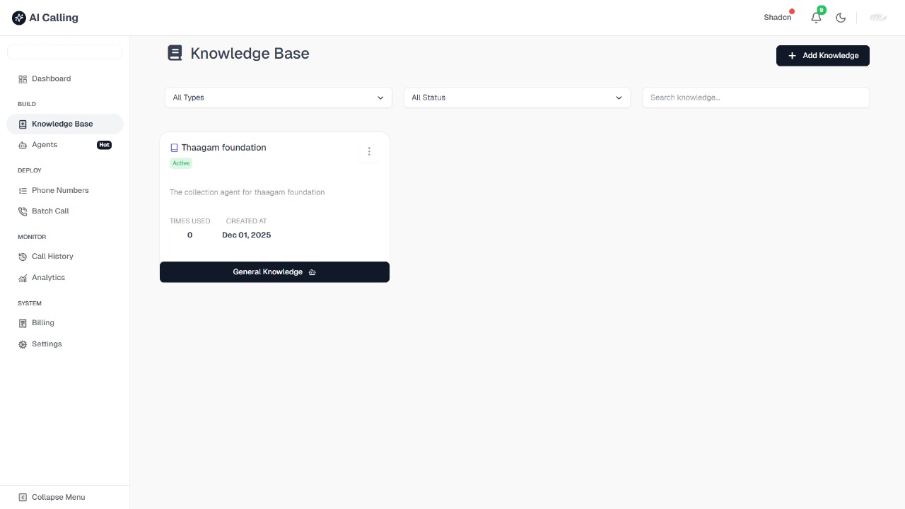 Knowledge Base Screenshot