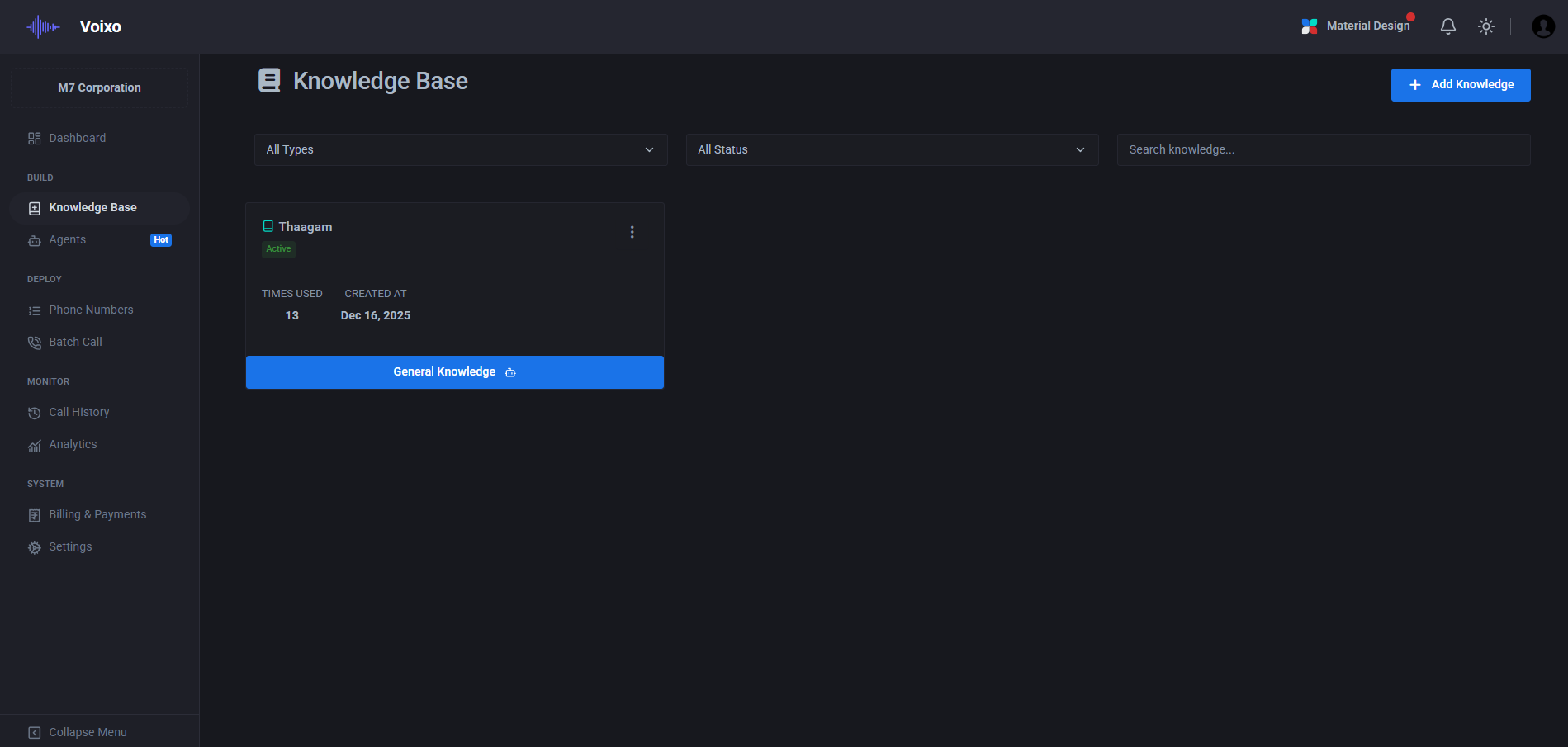 Knowledge Base Overview